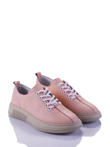 Кожаные повседневные кроссовки Derisan розовые