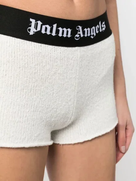 Πλεκτά σορτς Palm Angels λευκό