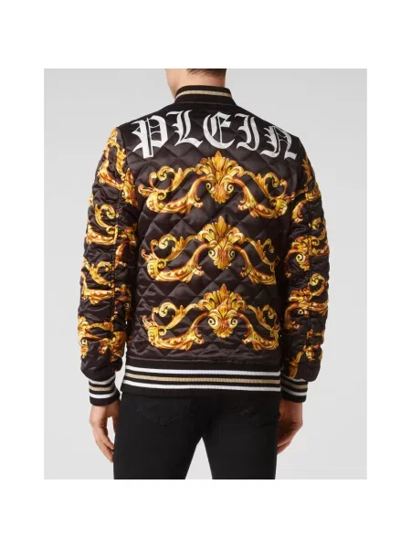 Jedwabny kurtka bomber Philipp Plein dwustronny