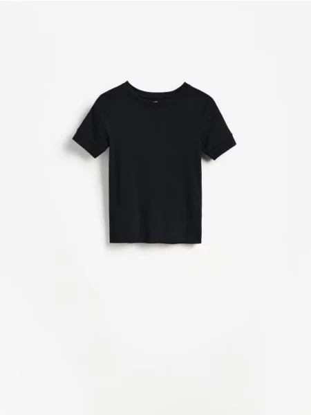 Reserved Tricou cu adaos de modal negru