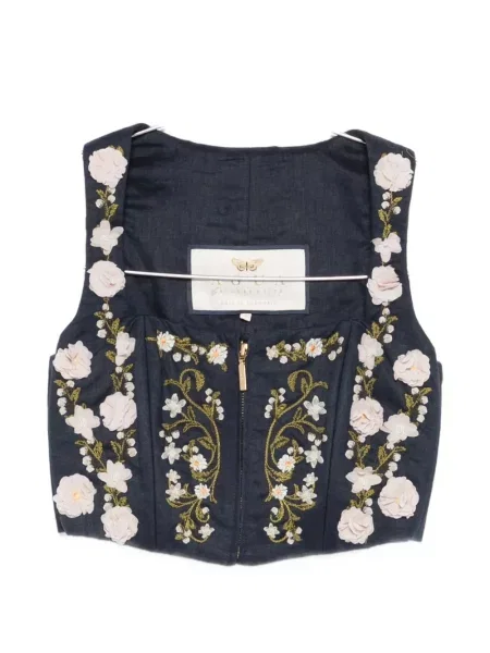 Top Agua By Agua Bendita cu model floral albastru