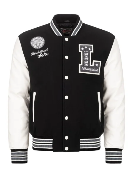 LONSDALE Prehodna jakna Waterstein siva / črna bela