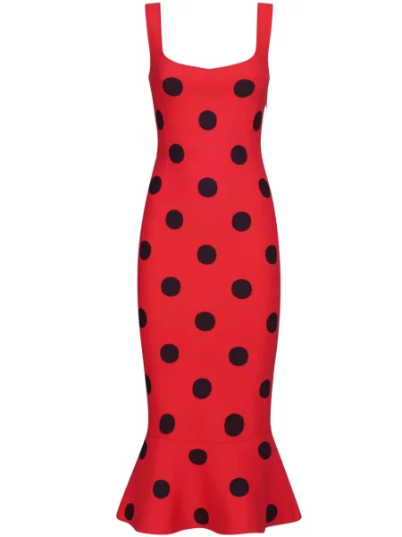 Rochie midi Marni cu buline cu imagine roșu