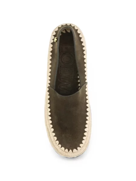 Papuci de casă Loewe din piele de căprioară verde