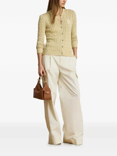 Плетена жилетка Lauren Ralph Lauren бродирана жълто