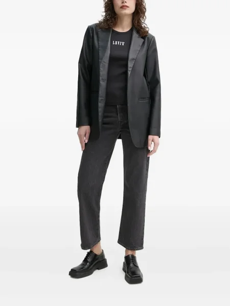 Proste jeansy Levi's 501 w paski ze stretchu dzwony niebieskie