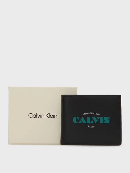 Кожаный кошелек Calvin Klein черный