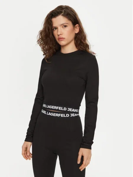Karl Lagerfeld Jeans Blúz | Cropped Fit fekete