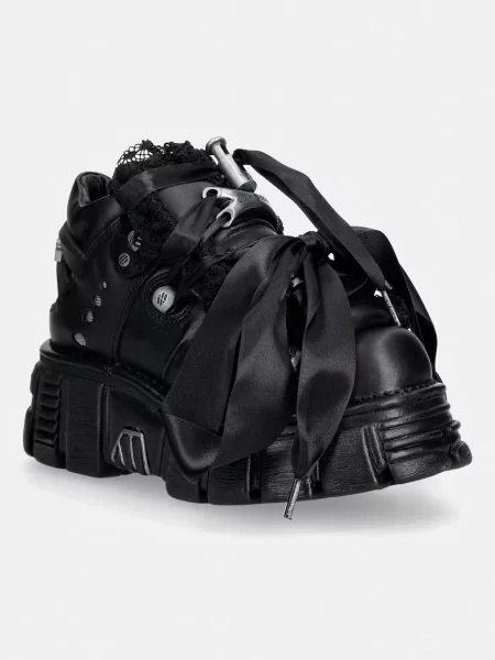 Botine New Rock din piele negru
