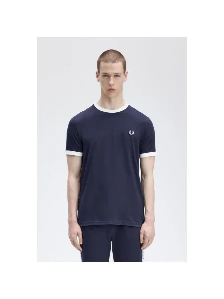 Póló FRED PERRY Taped Ringer T-Shirt Carbon Blue S kék