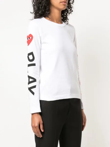 Mikina Comme Des Garçons Play s potiskem bílá