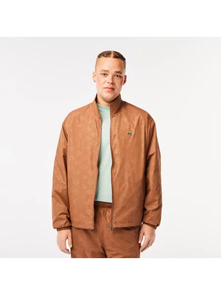 Lacoste Kurtka Ze Stójką Z Monogramem brązowa