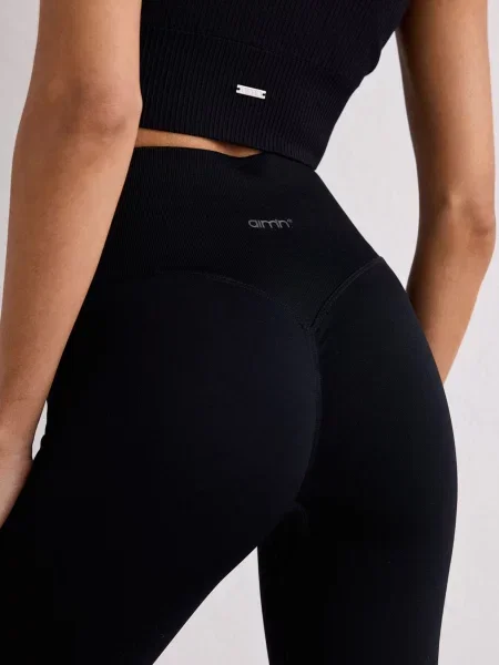 Legginsy wysoki stan invisible scrunch Shape Seamless czarne