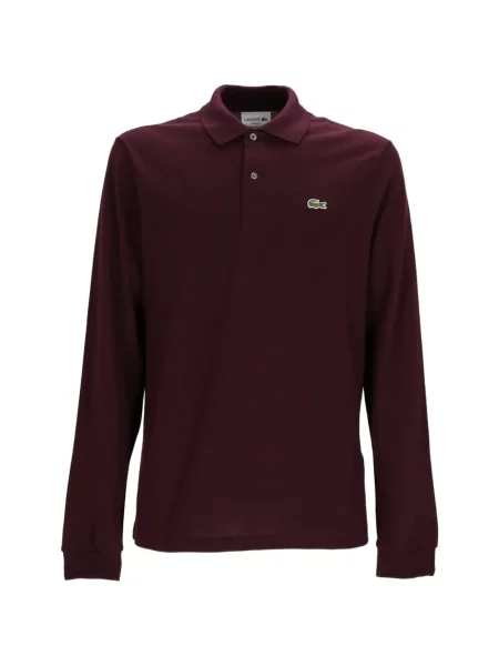 Lung tricou polo Lacoste cu autograf maro