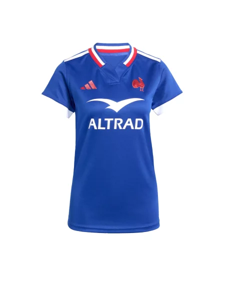 ADIDAS PERFORMANCE Tehnička sportska majica France Rugby Home Womens plava / svijetlo crvena bijela