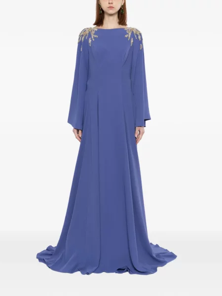 Rochie Saiid Kobeisy din crep albastru