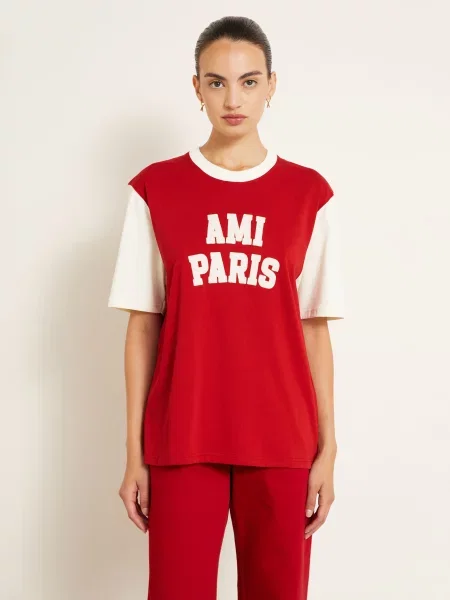Ami Paris Tričko / krémová červená