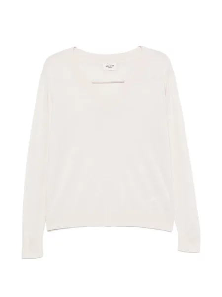 Pulover Weekend Max Mara cu decolteu în V alb