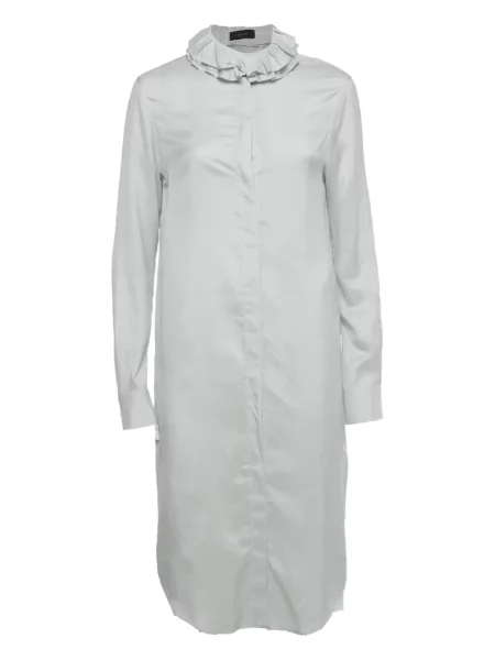 Jedwabna sukienka koszulowa Joseph w paski garniturowa biała