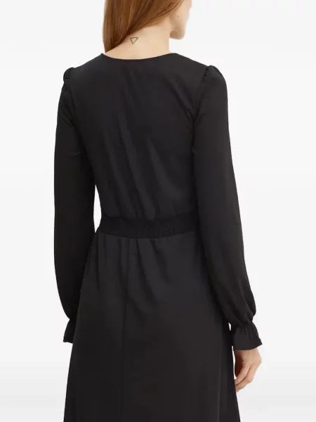 Lung rochie mini Morgan cu decolteu în V negru