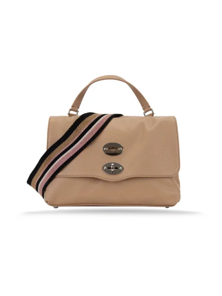 Mała torebka skórzana Zanellato zamszowa brązowa