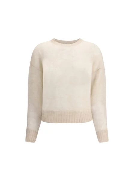 Moherowy sweter Brunello Cucinelli beżowy