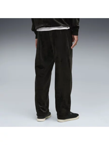 PUMA luźne welurowe spodnie dresowe Essentials Elevated Akcesoria S czarny