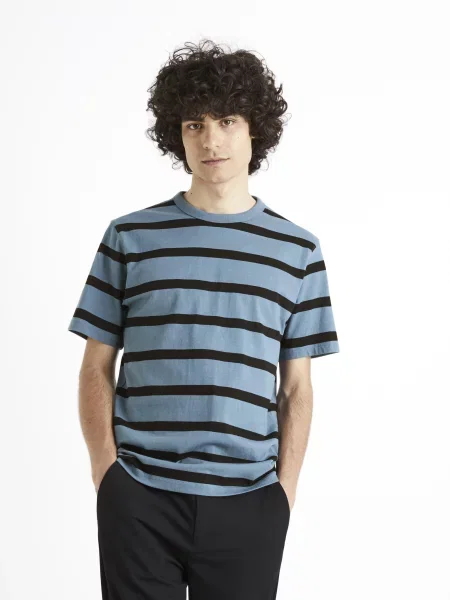 Tricou Celio cu dungi negru