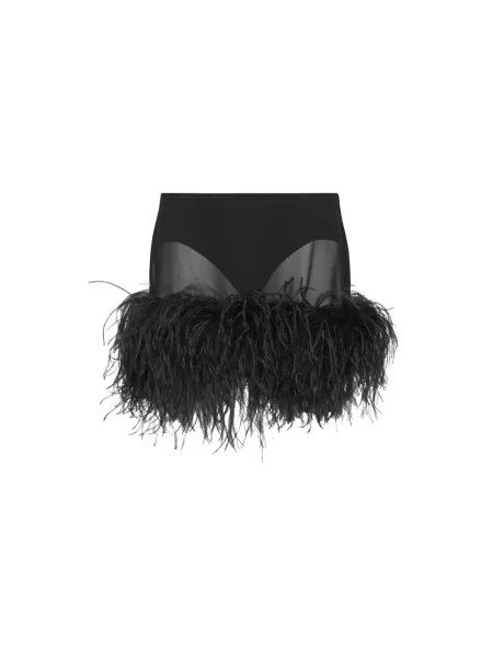 Mała mały spódnica mini The Attico w piórka czarna