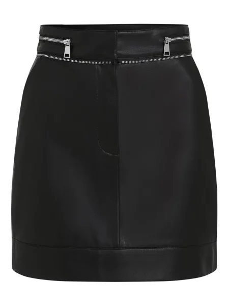 Fustă din piele Karl Lagerfeld negru