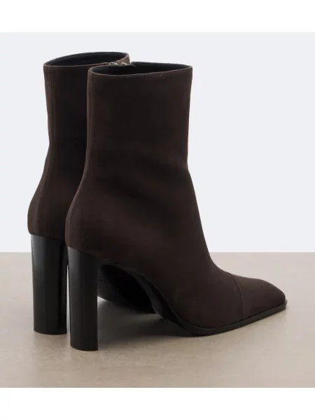 Cizme scurte Saint Laurent din piele de căprioară maro