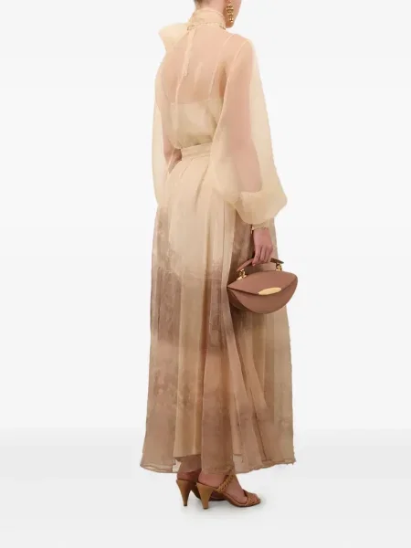 Fusta maxi Zimmermann din organza maro