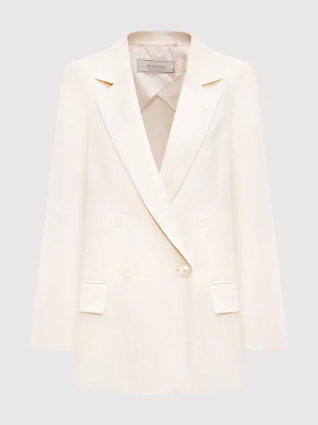 Двобортний жакет з льону Peserico бежевий