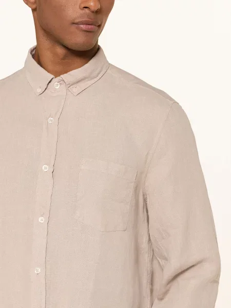 Maerz Muenchen Koszula Lniana O Kroju Comfort Fit beige beżowa