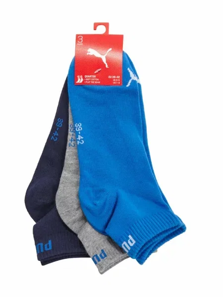 Skarpety do sneakersów z logo w zestawie 3 szt. Puma niebieskie