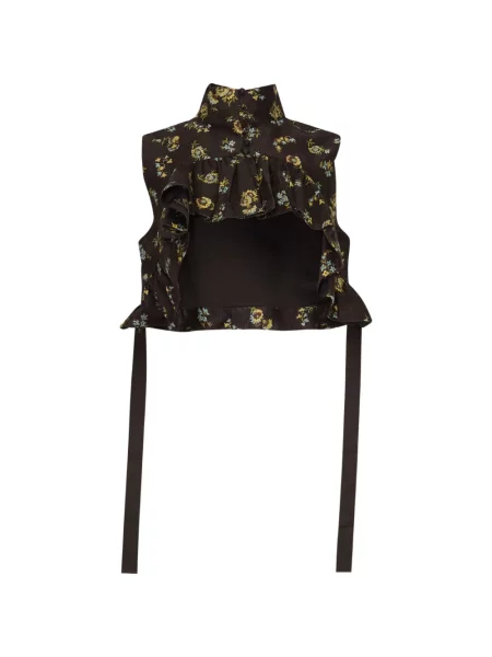 Top Alemais cu model floral cu imagine maro