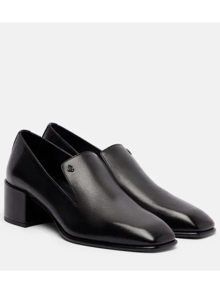 Кожени домашни пантофи Jimmy Choo черно