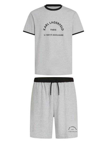 Karl Lagerfeld Pijama scurtă gri negru