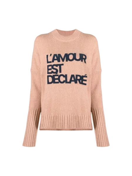 Sweter Zadig & Voltaire z nadrukiem różowy