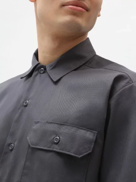 Рубашка Dickies с коротким рукавом в деловом стиле серая