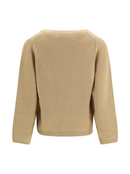 Sweter Allude z dekoltem w serek beżowy