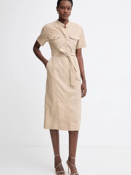 Twinset rochie tip cămașă din cu bej