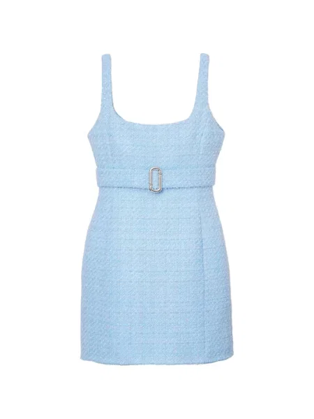 Cu centură rochie Marc Jacobs din tweed albastru