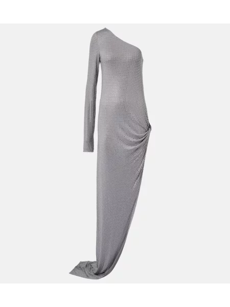 Rochie The Attico de cristal cu un umăr gol gri