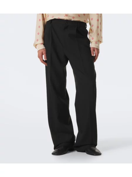 Pantaloni Dries Van Noten de lână negru