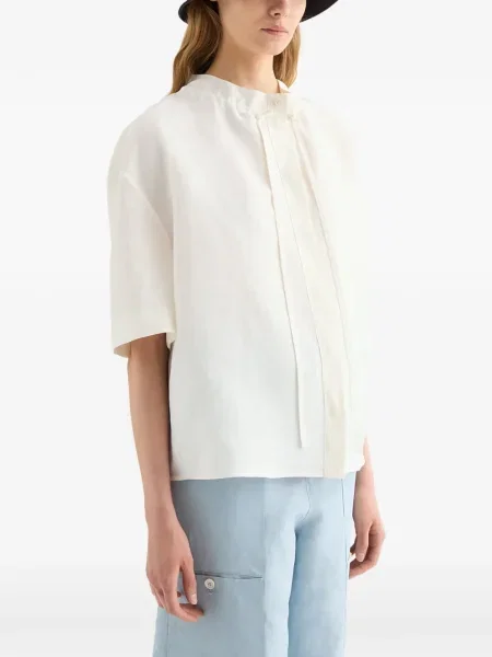 Bluză Jil Sander scurtă alb