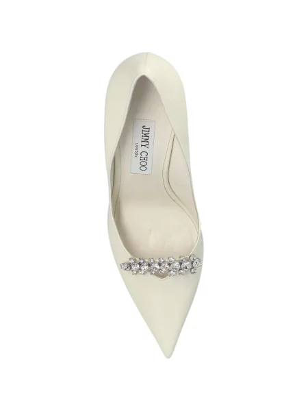Pantofi cu toc Jimmy Choo de cristal alb