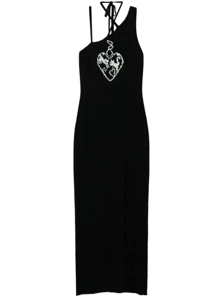 Maksi sukienka maxi Twinset żakardowa garniturowa czarna