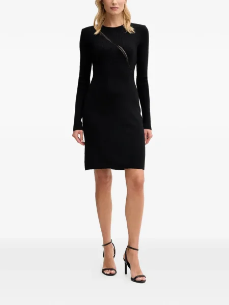 Rochie mini Sisley ajurata de costum negru