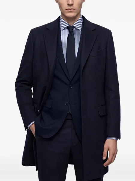 Palton Kiton din cașmir albastru